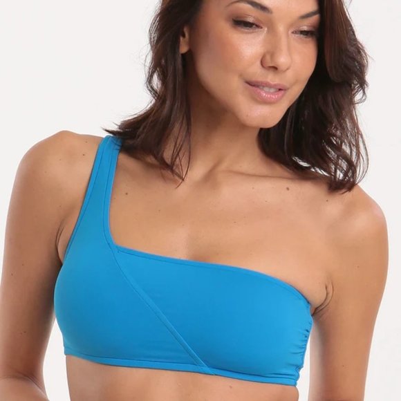 NWT Seafolly Active One Shoulder Bandeau in Electric Blue - Picture 1 of 10